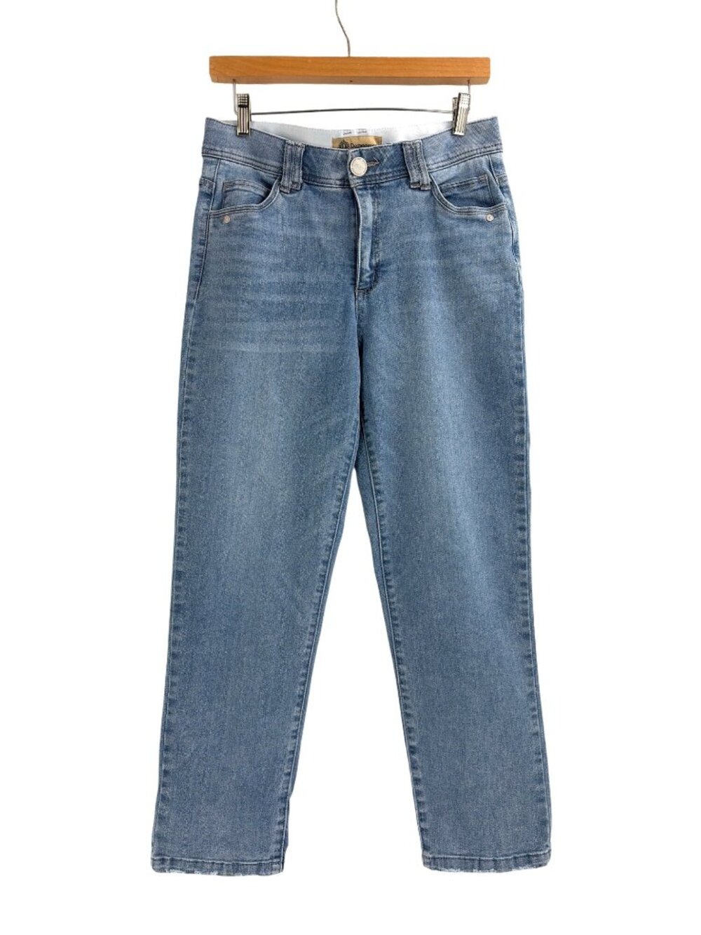 Democracy Womens Size 8 Ab Technology High-Rise Straight-Leg Jeans Blue Stretch